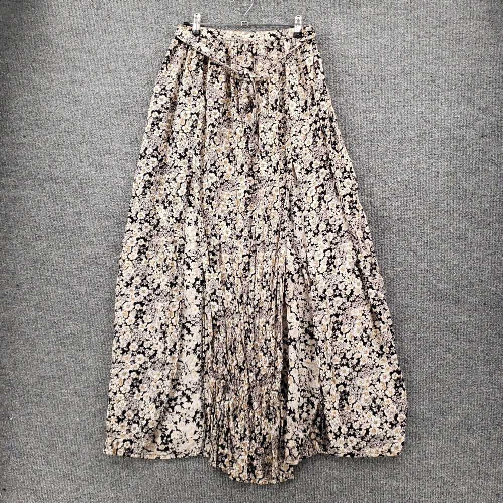 Vintage Womens Beige Maxi Skirt M Medium Floral F… - image 1