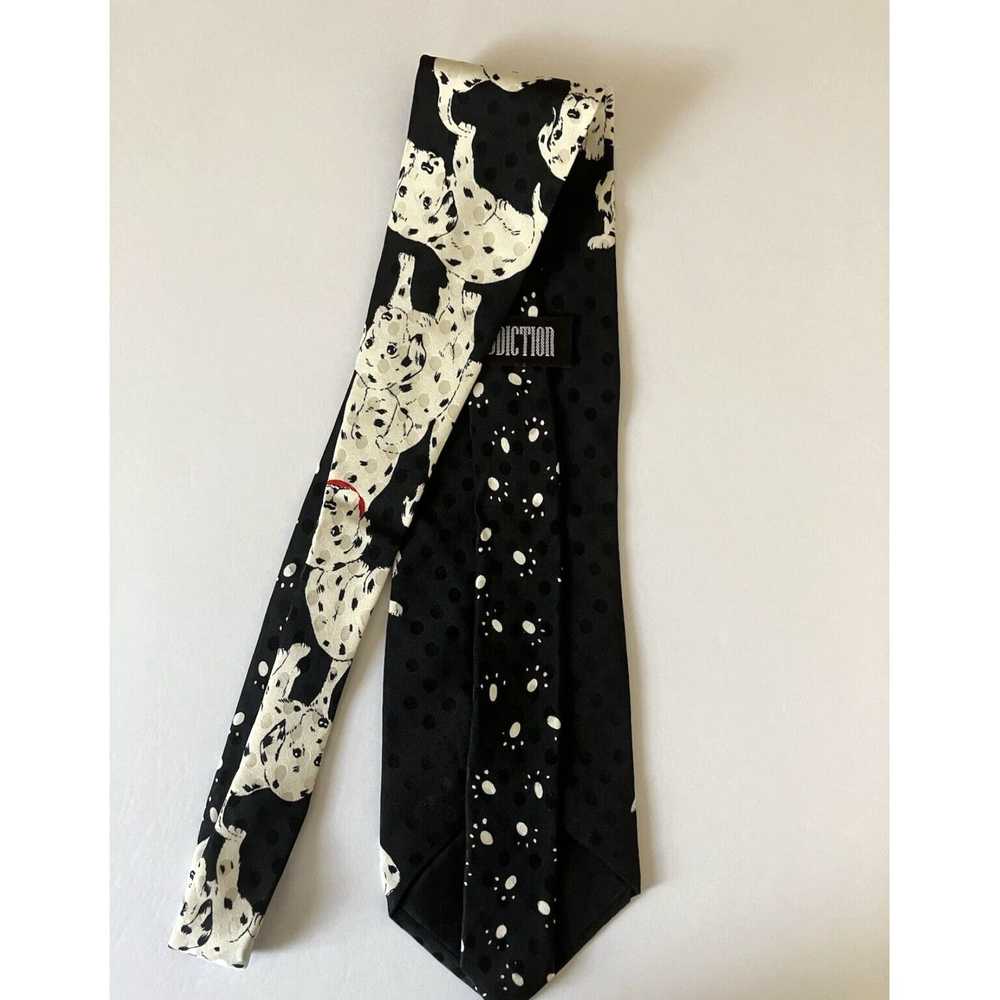 Vintage Silk Jacquard Necktie Featuring Dalmatian… - image 3