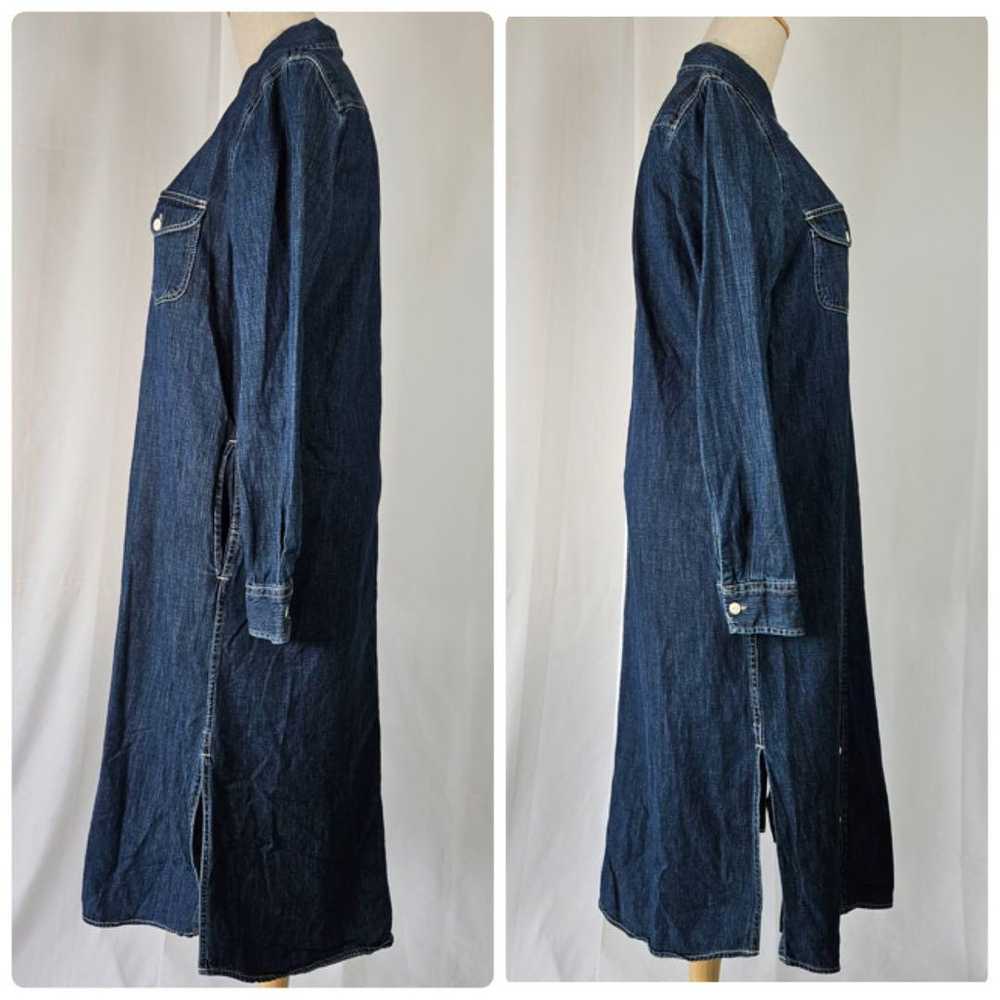 Lee Denim Hem Slit Double Pocket Long Shirt Dress - image 9