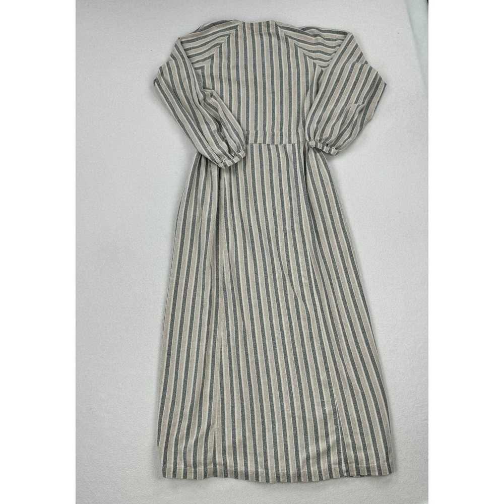 Lacausa Dress Size Small Tan Grey Silk Long Sleev… - image 9