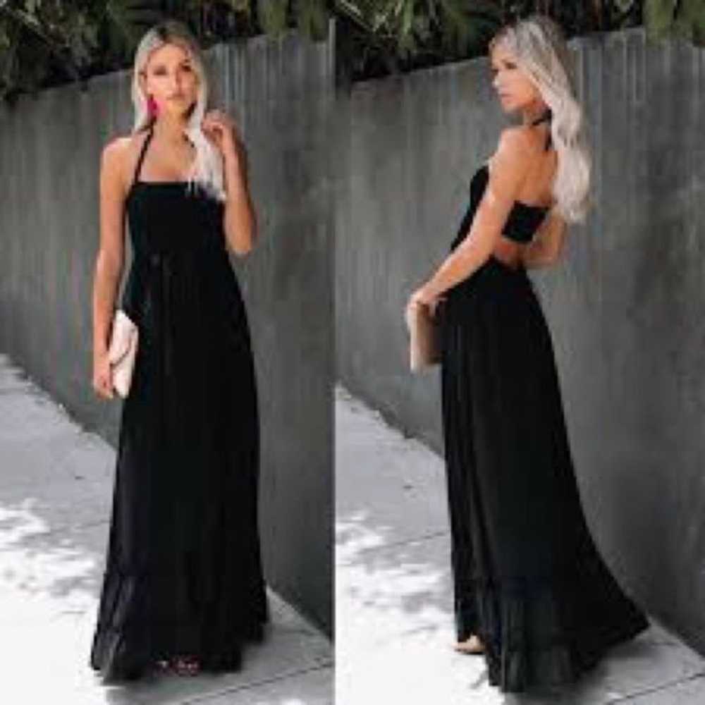 Vici Zayn Smocked Halter Maxi Dress in Black - image 2