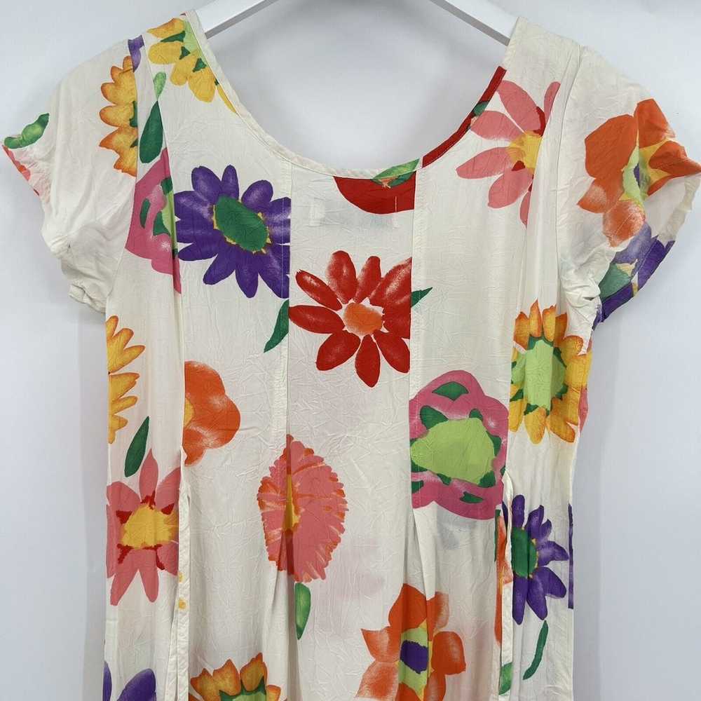 Vintage Jams World Floral Hawaiian Midi Dress Cri… - image 6