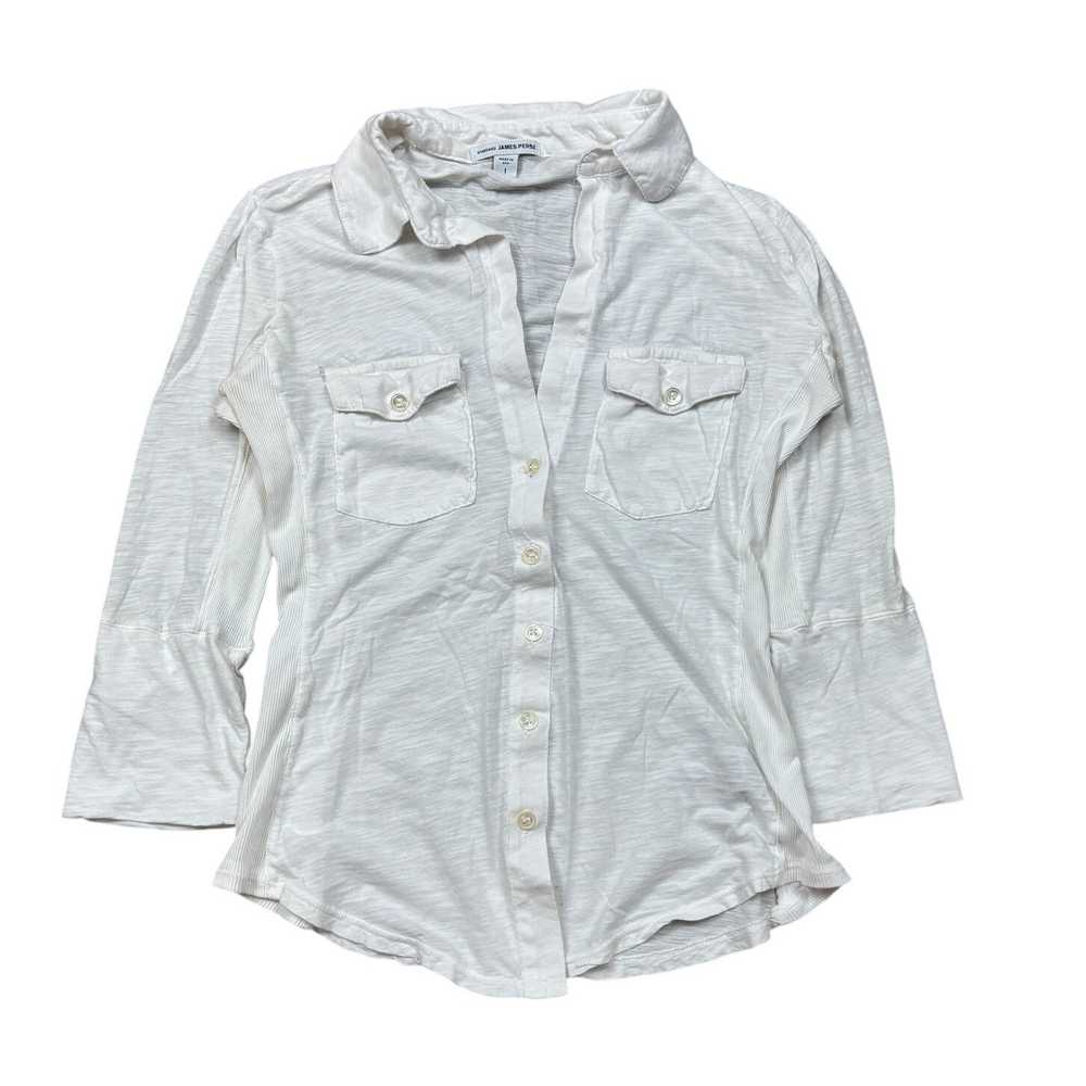 Standard James Perse Sheer Slub Side Panel Shirt … - image 1