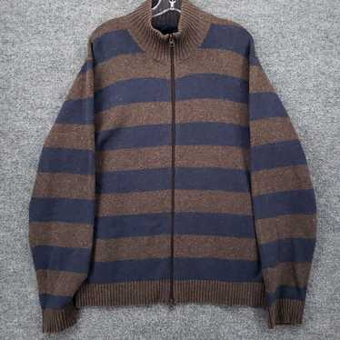 Gap Luxurious Brown and Blue Striped Mens 2XL Ful… - image 1