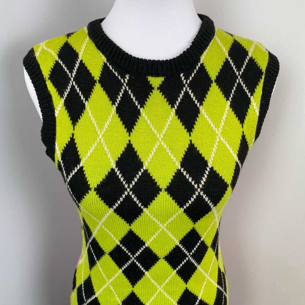 The Ragged Priest Argyle Knit Bodycon Merit Dress… - image 5