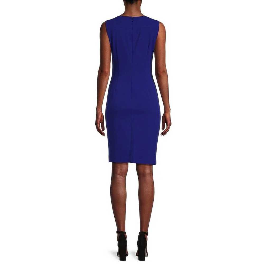 CALVIN KLEIN Sideburst Boat Neck Sleeveless Ruche… - image 3