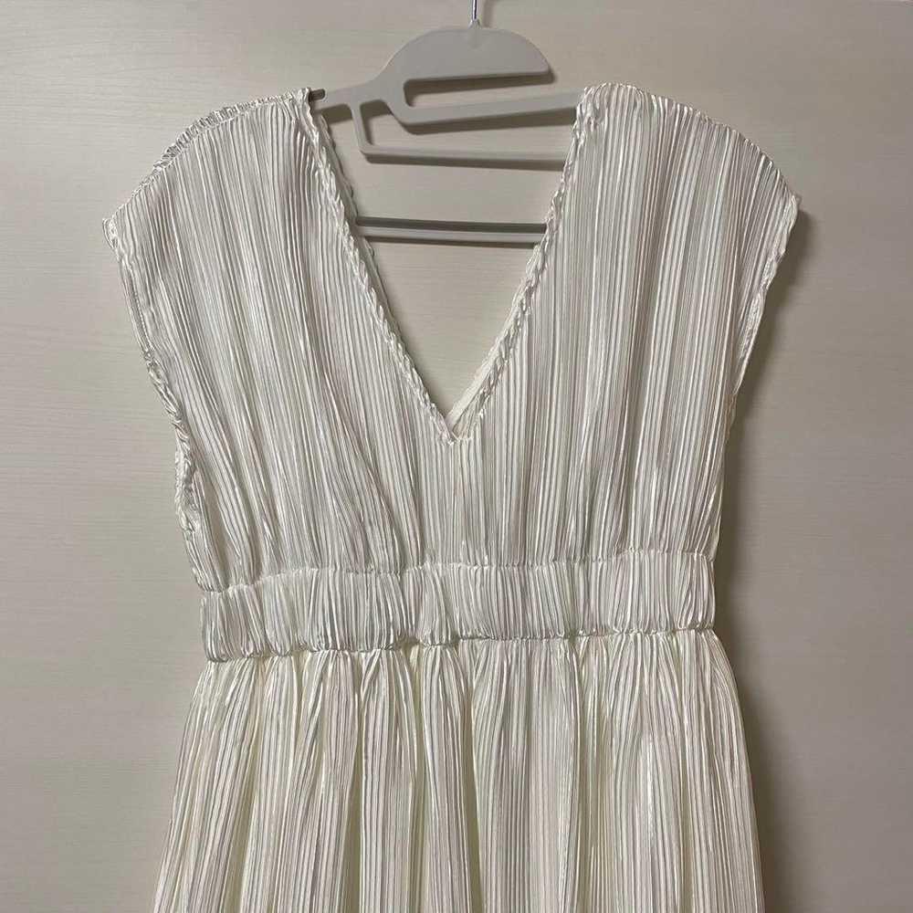 Birthday Bash White Pleated Long Dress Sleeveless - image 2