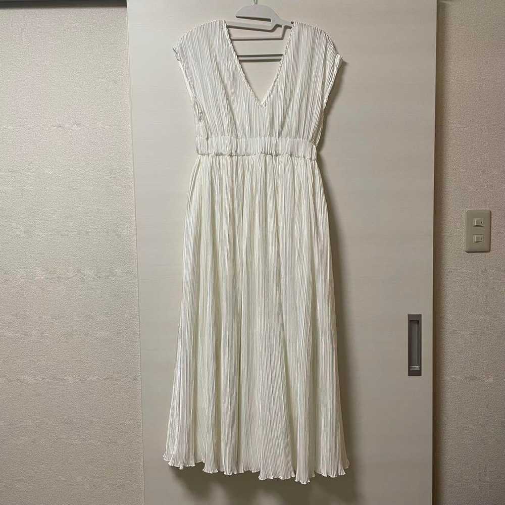 Birthday Bash White Pleated Long Dress Sleeveless - image 3