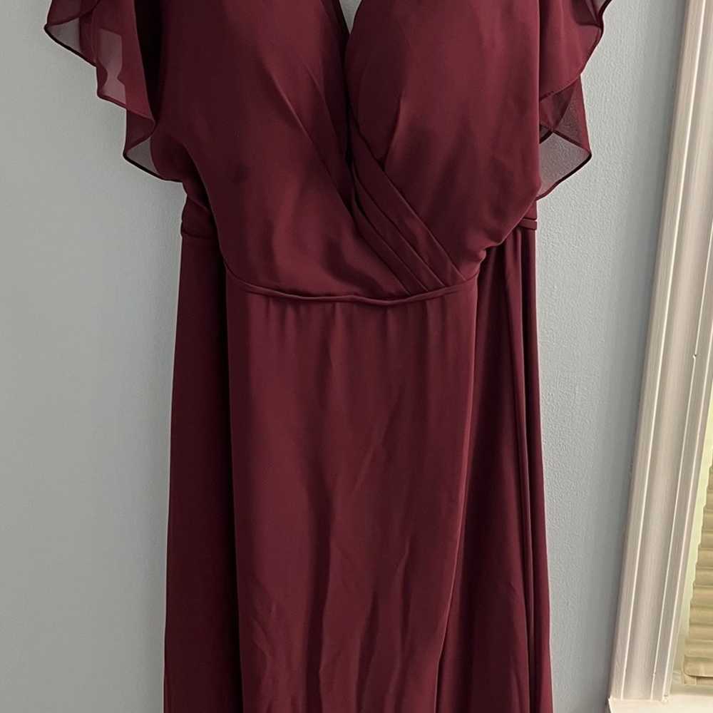 Mori lee Bridesmaid Dress size 16 in bordeaux - image 3