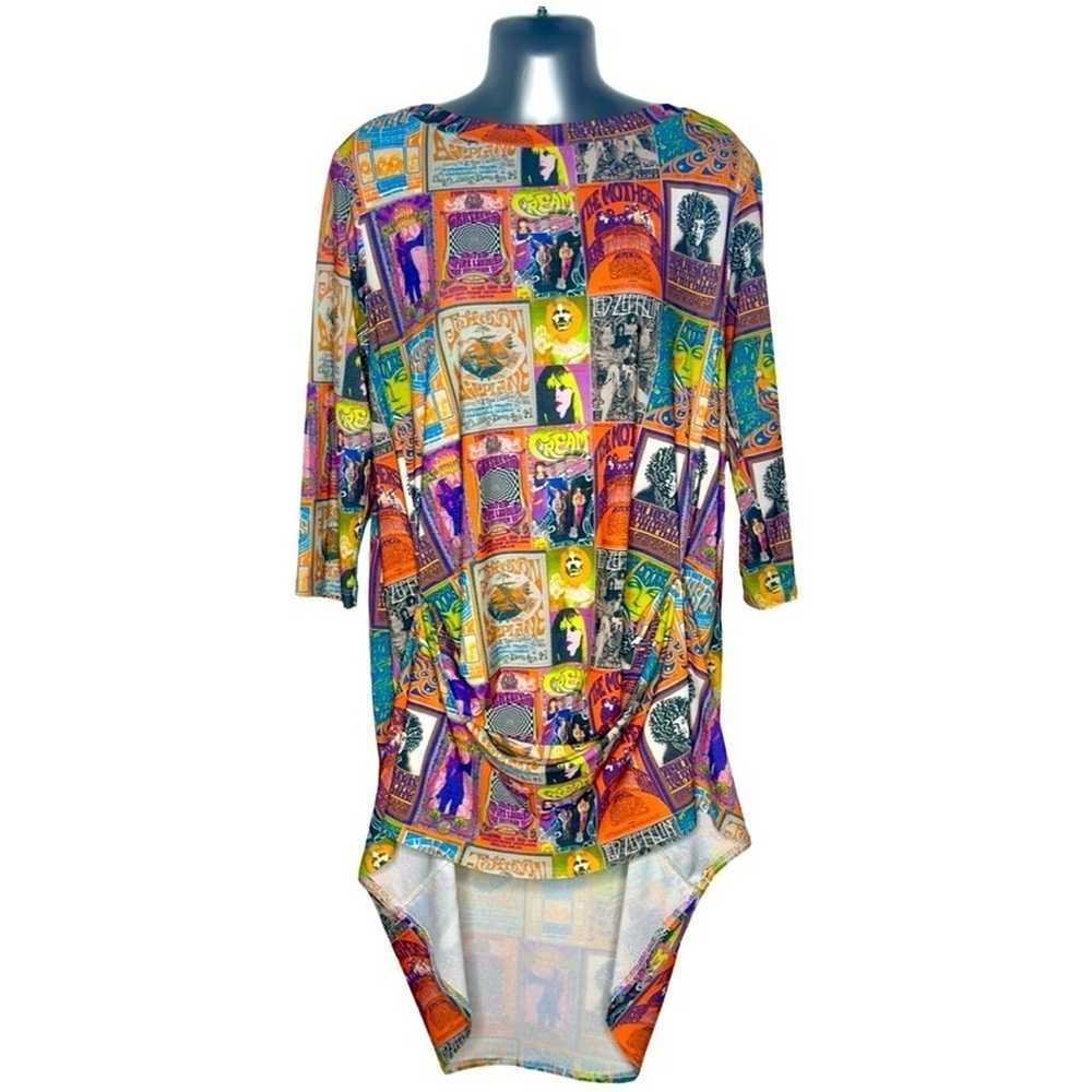 Postcard Women's Tunic Pop Art Hippie Woodstock 7… - image 2