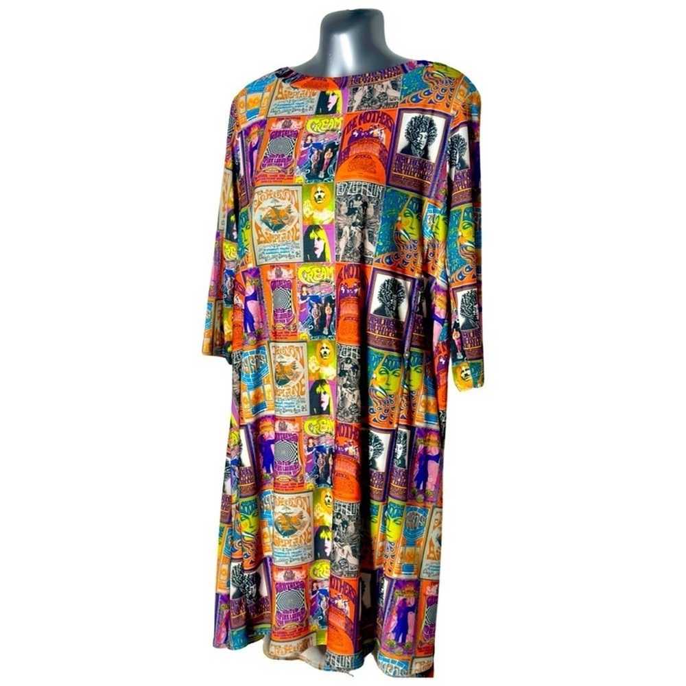 Postcard Women's Tunic Pop Art Hippie Woodstock 7… - image 3