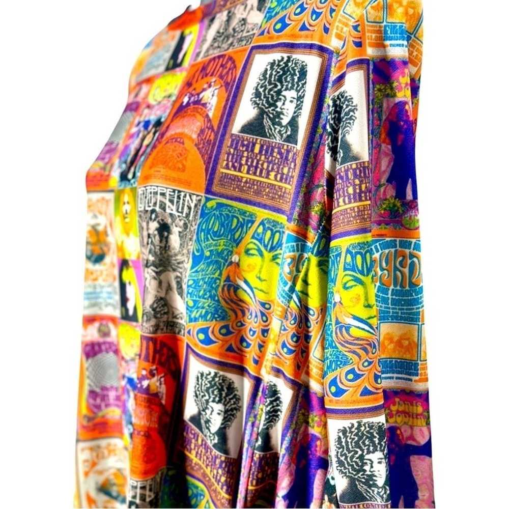 Postcard Women's Tunic Pop Art Hippie Woodstock 7… - image 4