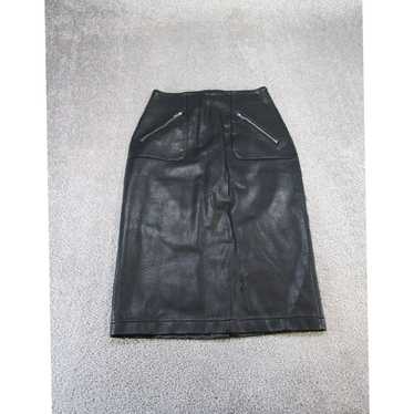 Zara Womens Faux Leather Midi Pencil Skirt Classi… - image 1