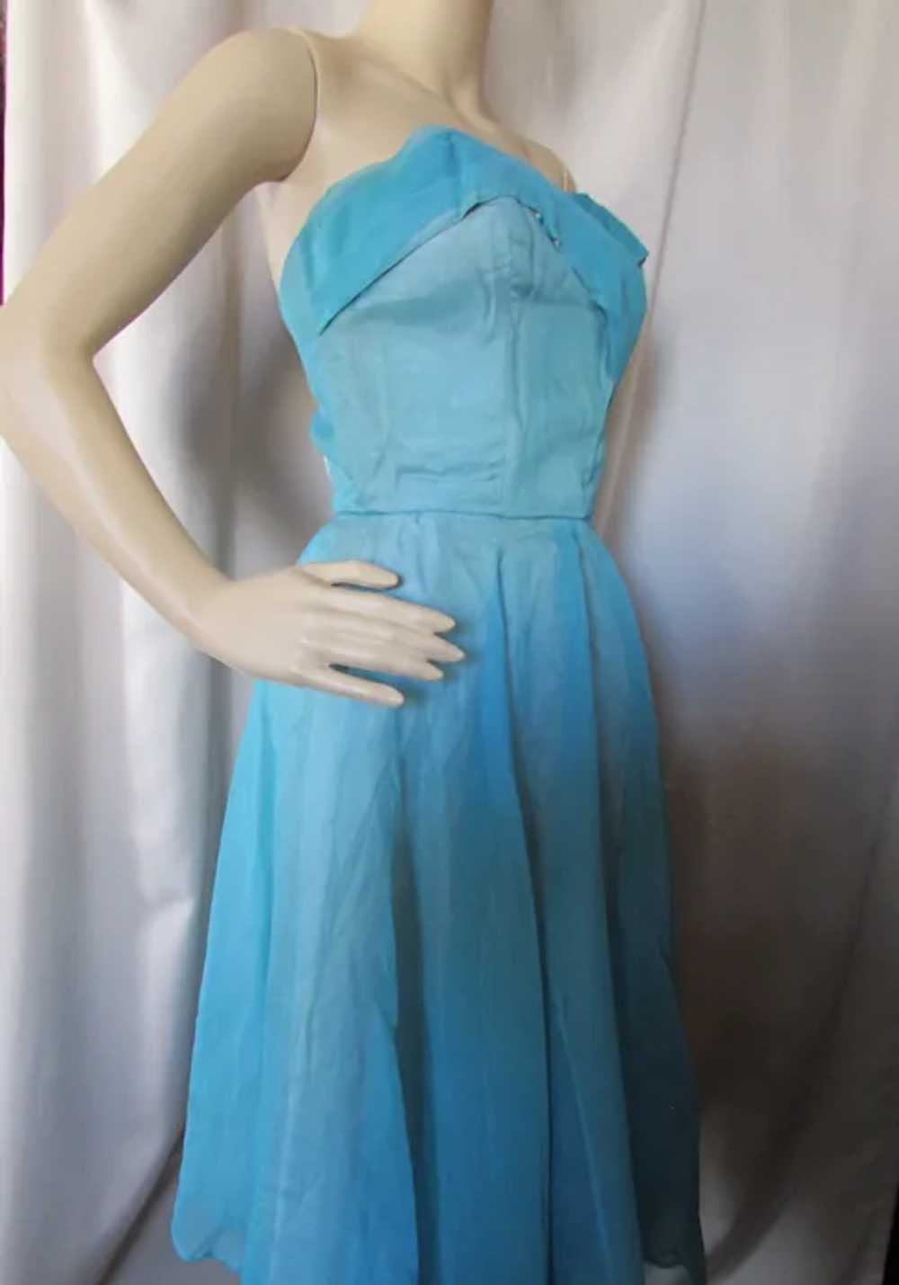 SALE Pretty 1960 Era Turquoise Prom Dance Dress M… - image 5