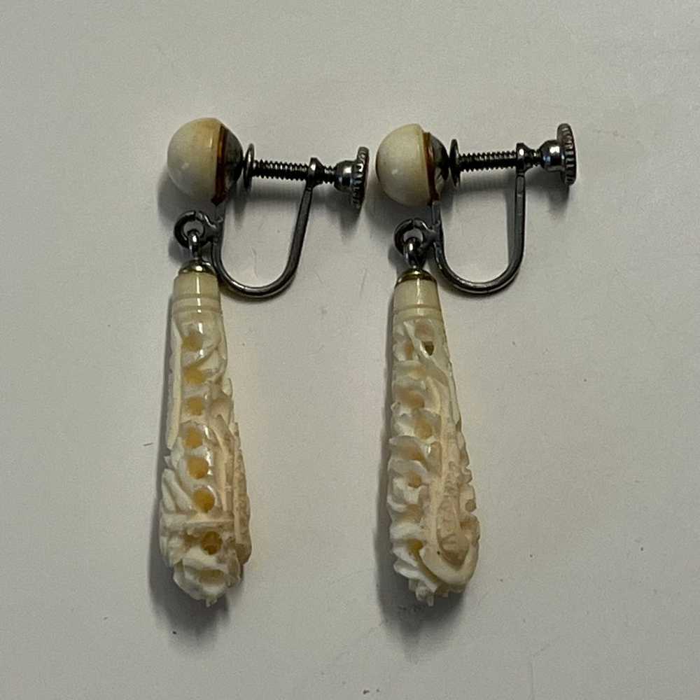 Vintage clip on screw earrings - image 1