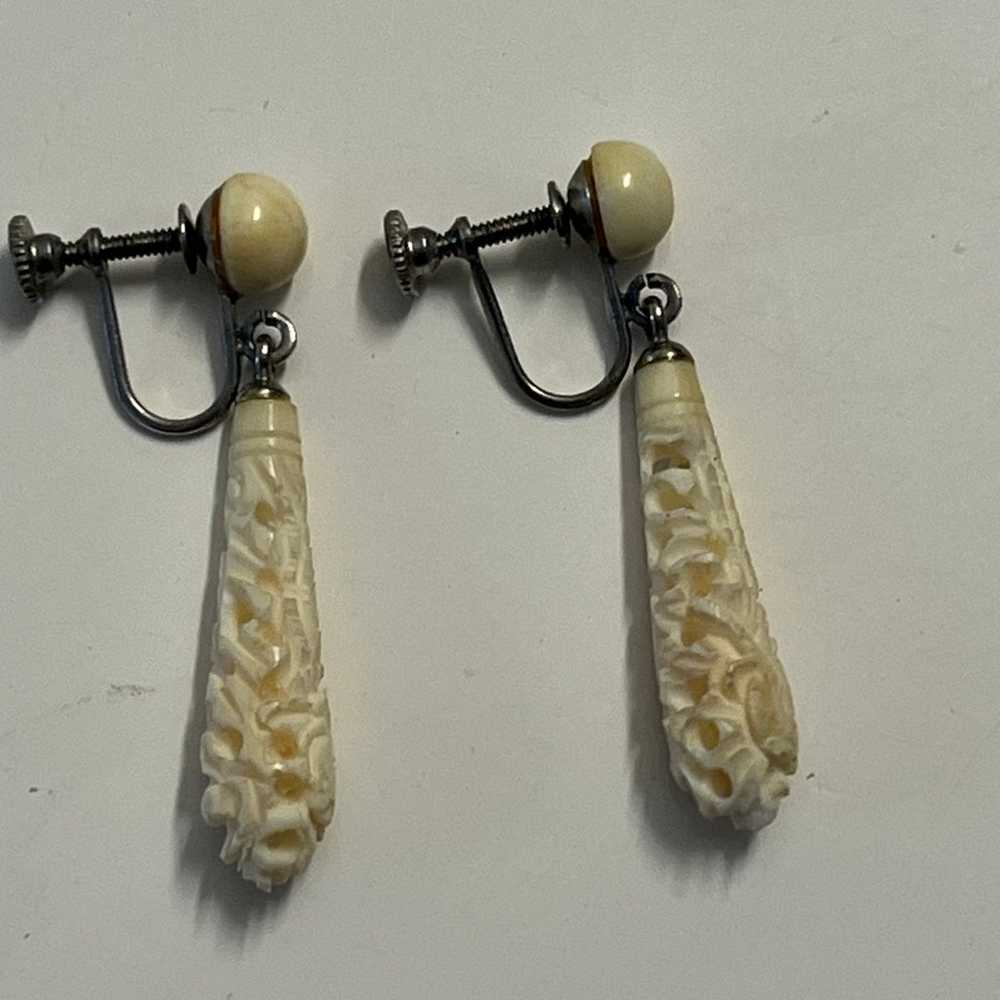 Vintage clip on screw earrings - image 2