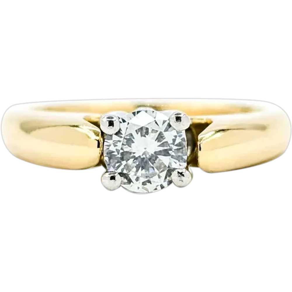 Classic Diamond Engagement Ring in 18k Yellow Gold - image 1