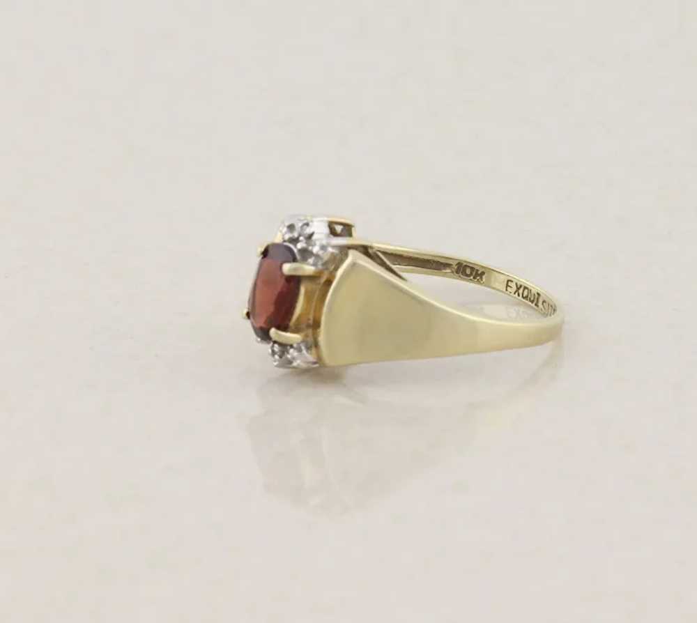 10k Yellow Gold Natural Garnet & Diamond Ring Siz… - image 8