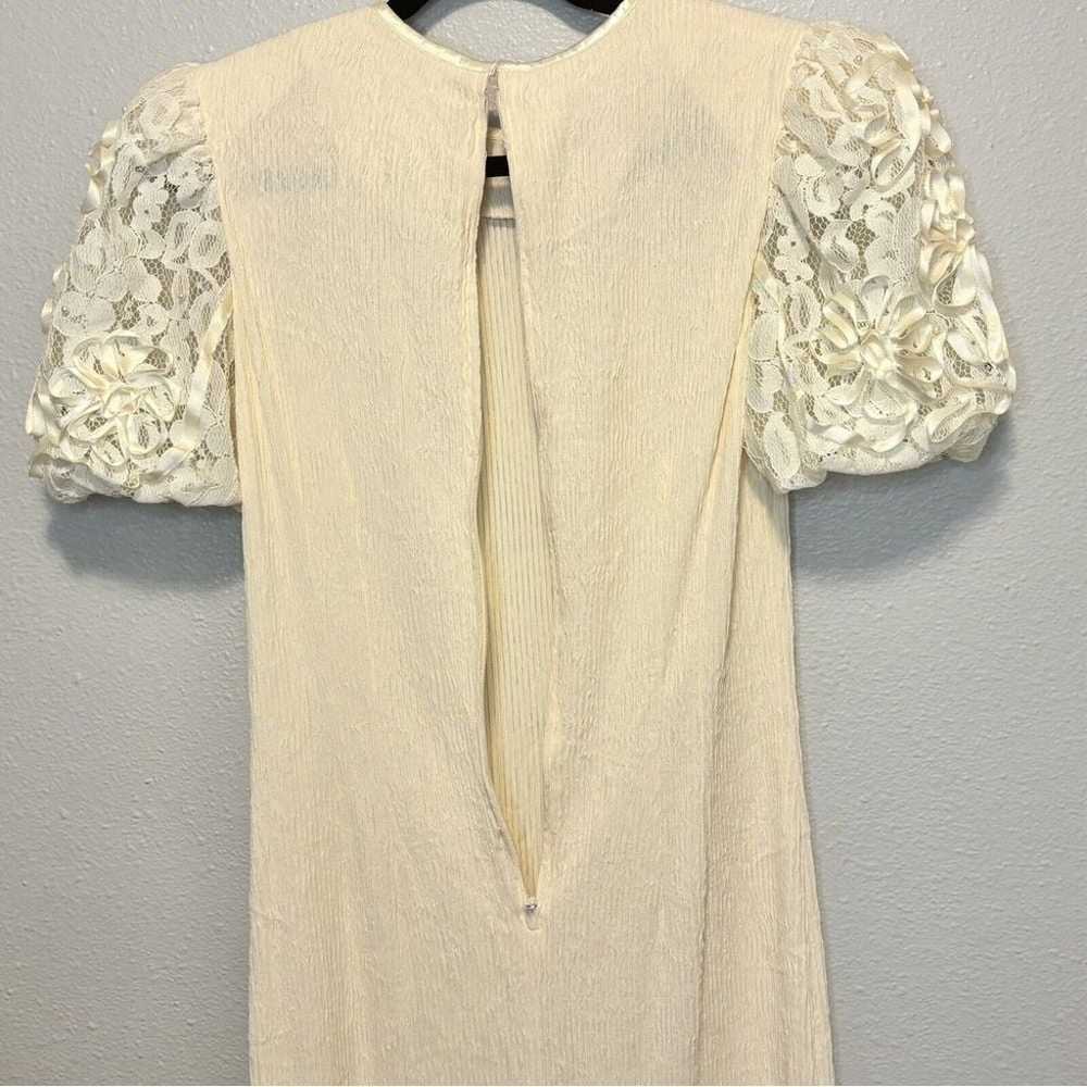 Vntg Leslie Fay Dress Sz12 Lace Embroidered Embel… - image 11