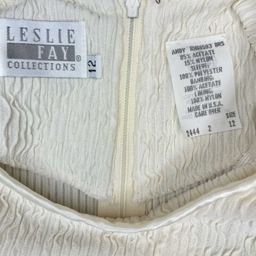 Vntg Leslie Fay Dress Sz12 Lace Embroidered Embel… - image 12