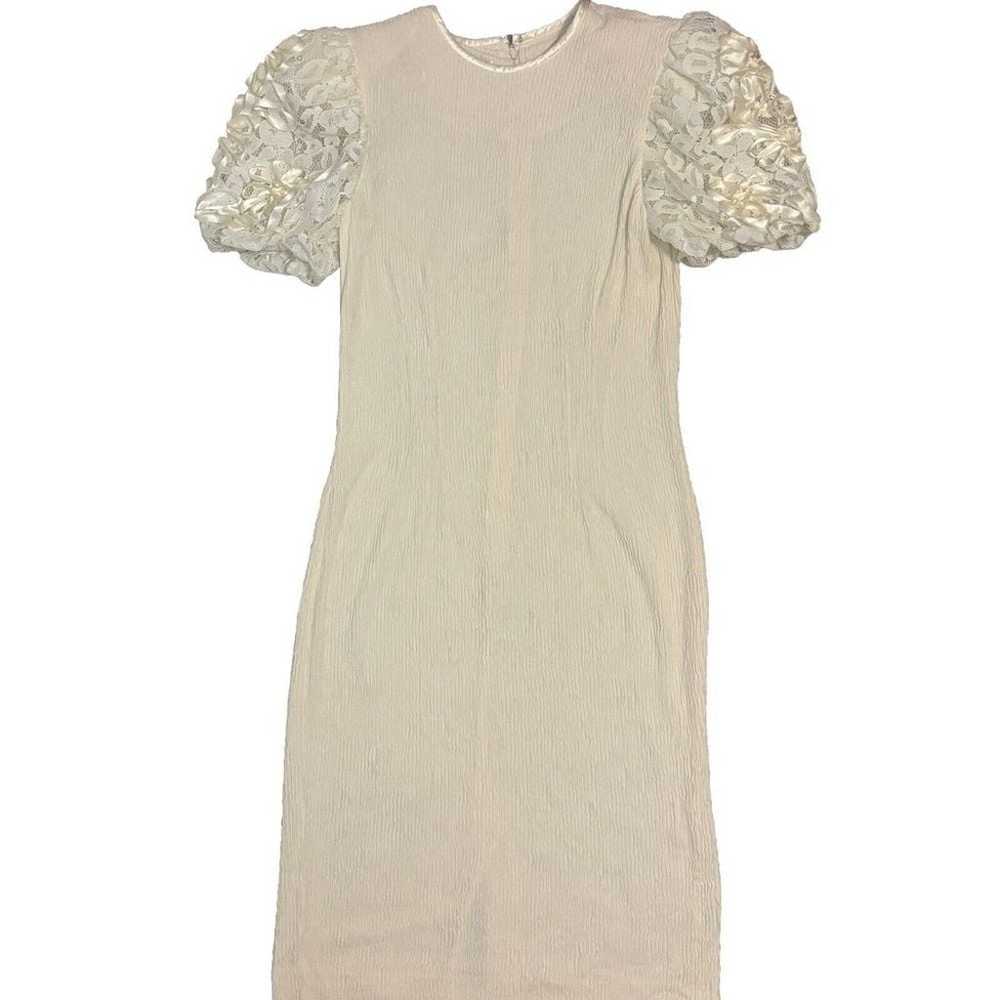 Vntg Leslie Fay Dress Sz12 Lace Embroidered Embel… - image 1