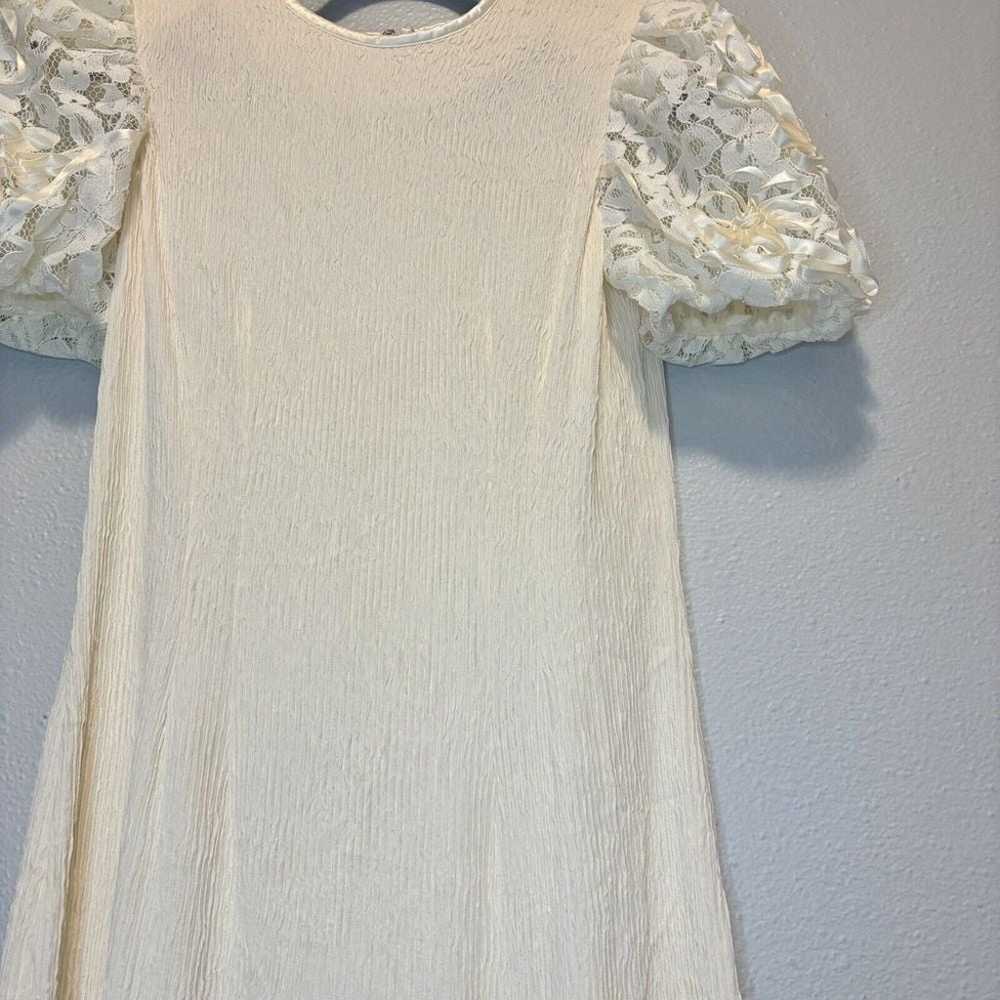 Vntg Leslie Fay Dress Sz12 Lace Embroidered Embel… - image 2