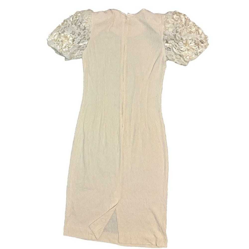 Vntg Leslie Fay Dress Sz12 Lace Embroidered Embel… - image 6