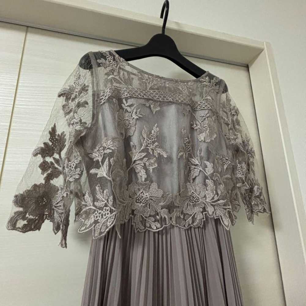 Flower Embroidery Lace Contrast Pleated Long Part… - image 3