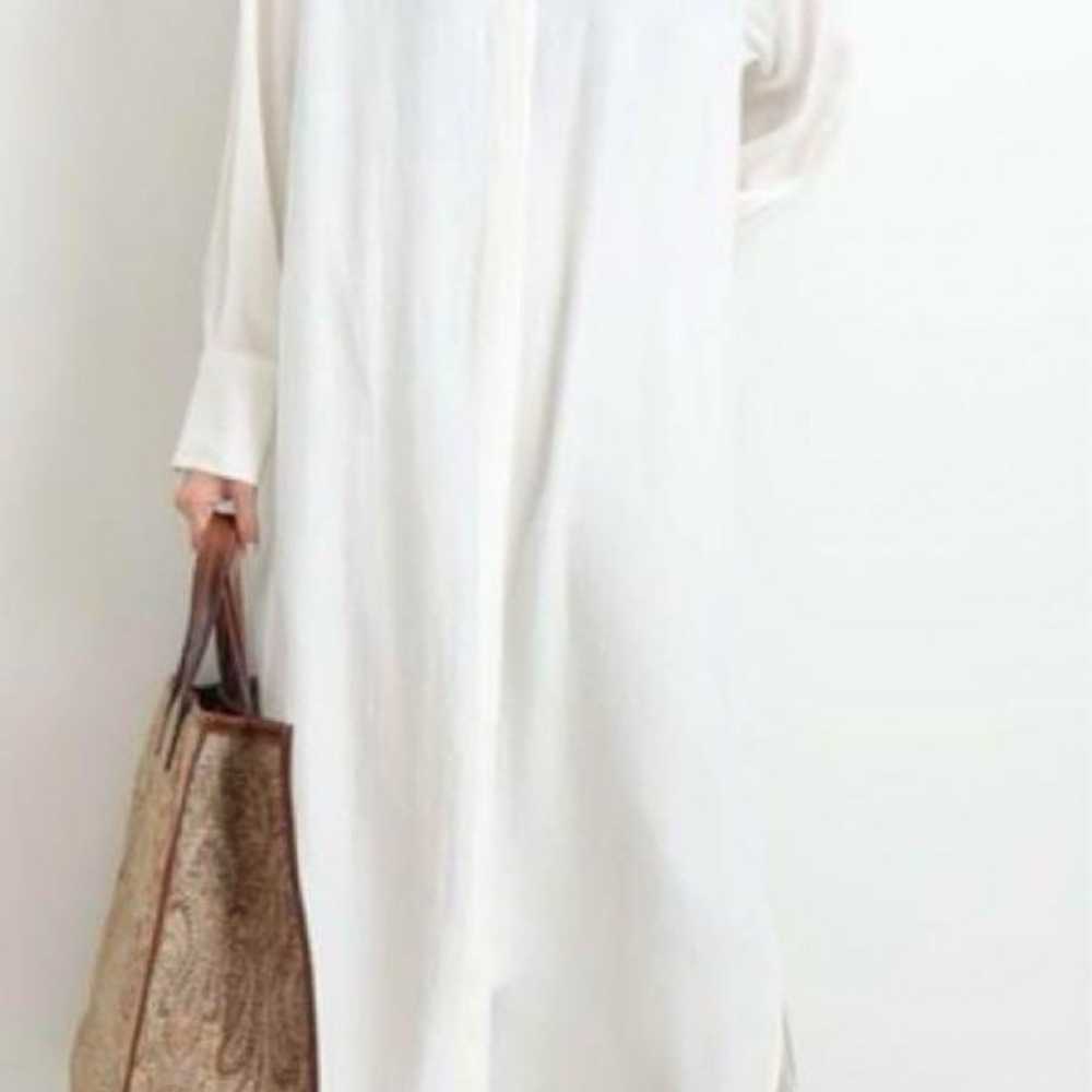 IENA Ivory Band Collar Shirt Dress Long Sleeves - image 1