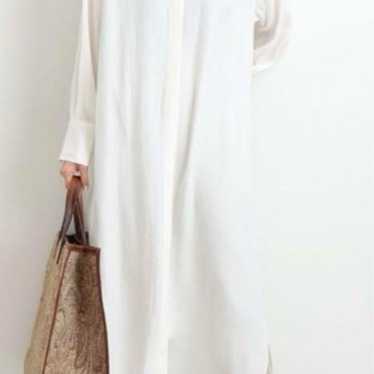 IENA Ivory Band Collar Shirt Dress Long Sleeves - image 1