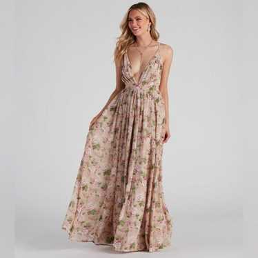 Windsor Veronica Formal Floral Chiffon A-Line Dres