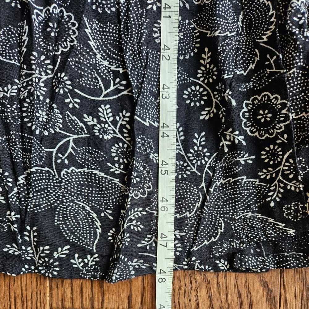 VTG Starina 80s 90s Black Floral Short Sleeve Mid… - image 10