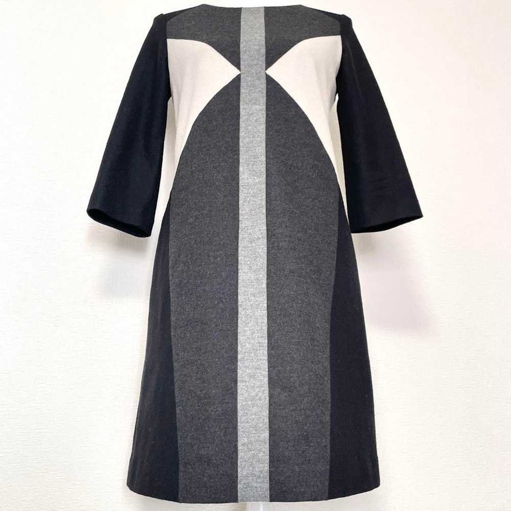 ＊ICB＊ Crew Neck Design Contrast Bicolor Dress Kne… - image 10