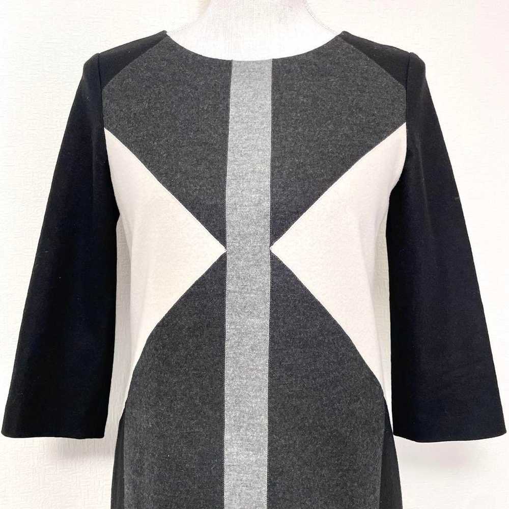 ＊ICB＊ Crew Neck Design Contrast Bicolor Dress Kne… - image 8