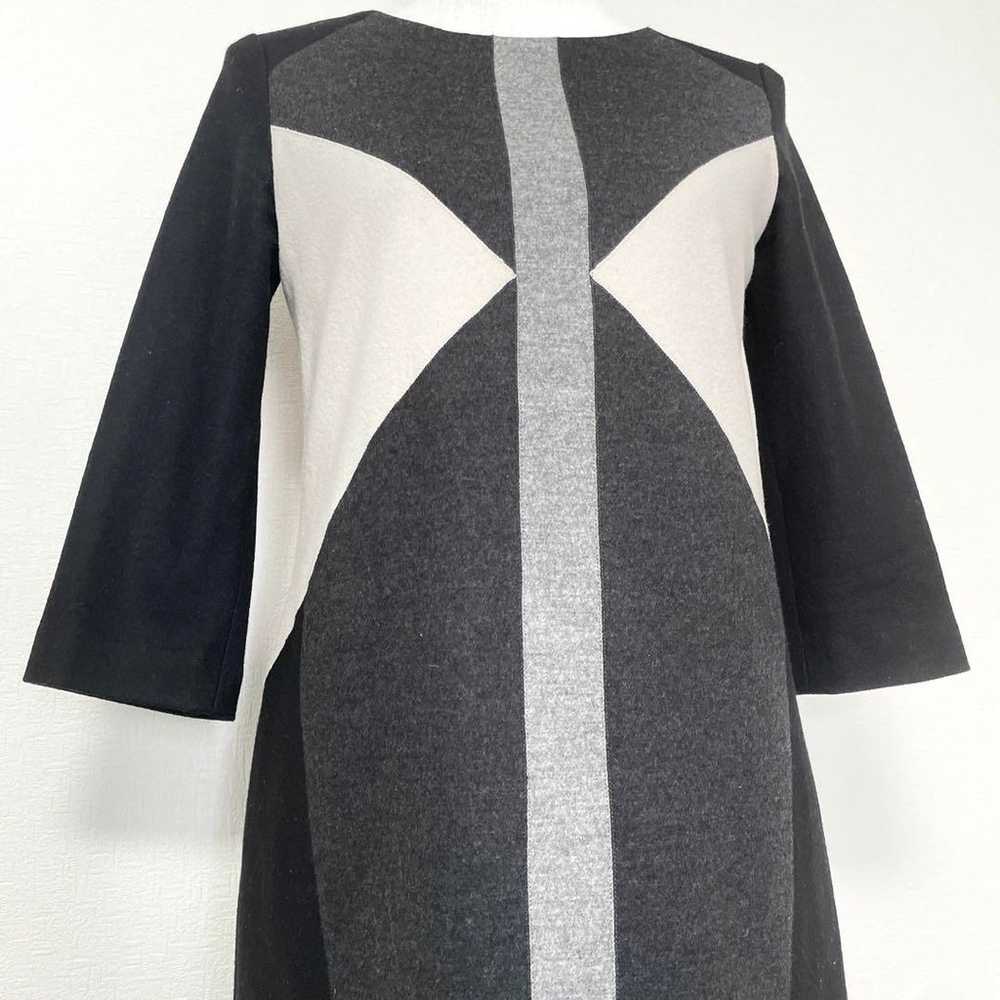 ＊ICB＊ Crew Neck Design Contrast Bicolor Dress Kne… - image 9