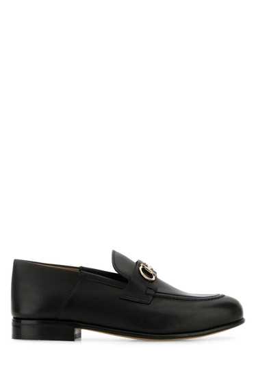 Salvatore Ferragamo Black Leather Ottone Loafers