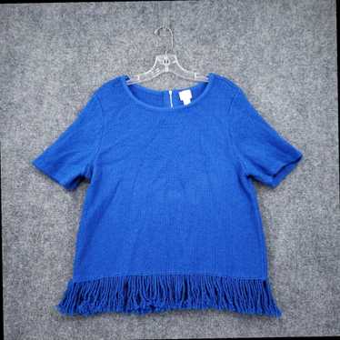 Vintage Womens Large US 2 Blue Hema Fringe Pullov… - image 1