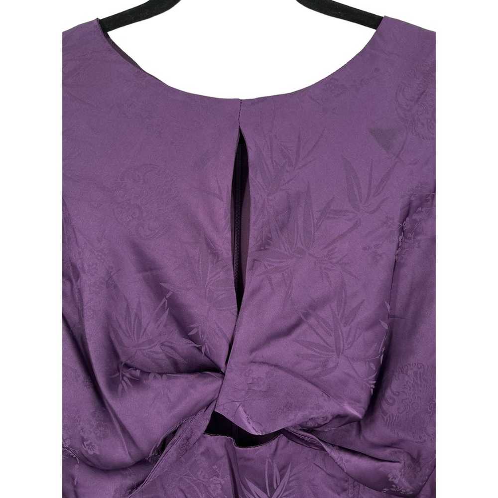 Astr the Label front twist long sleeve purple X-L… - image 4