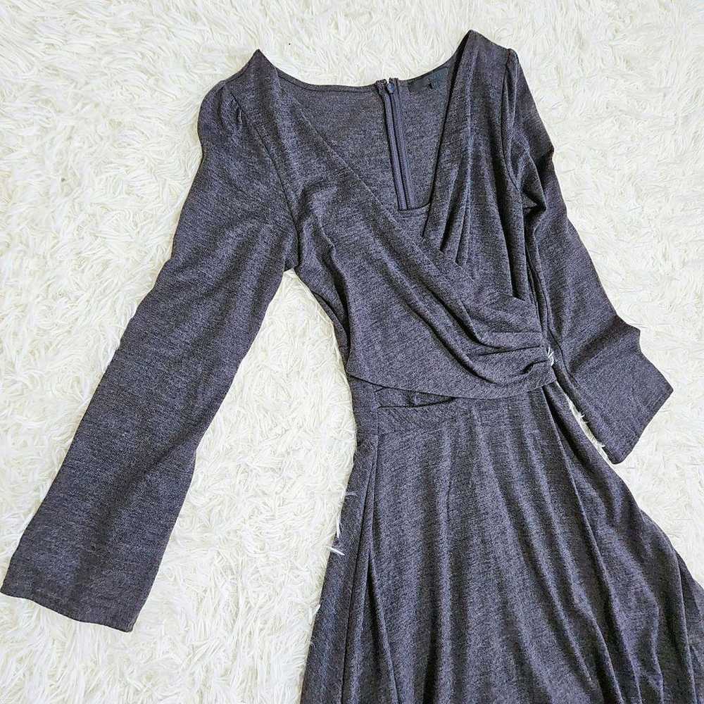 ANAYI Draped Dress, Wrap Dress, Gray, Midi Length - image 5