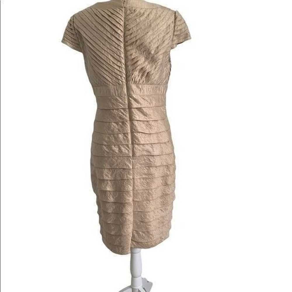 Adrianna Papell Gold Tiered Sheath Dress | Size 10 - image 8