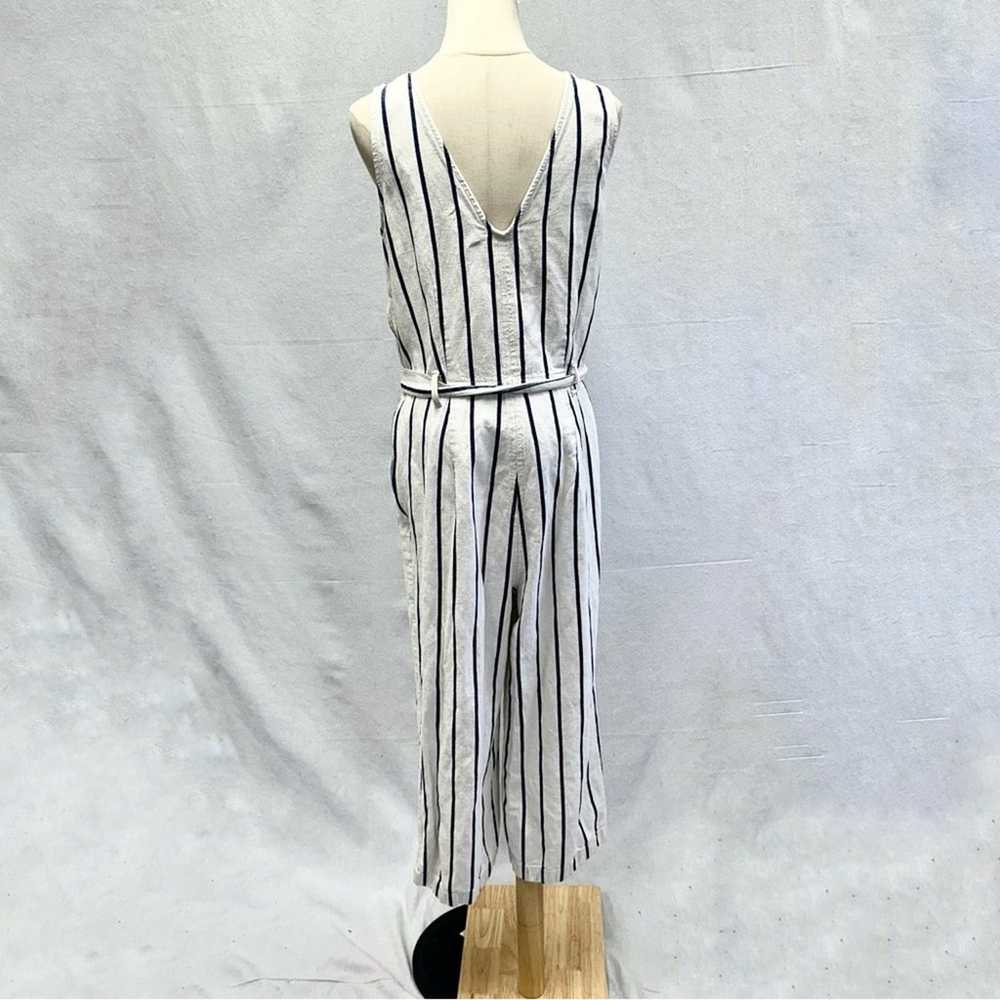 Madewell Striped Pull-On Belted Jumpsuit size med… - image 10