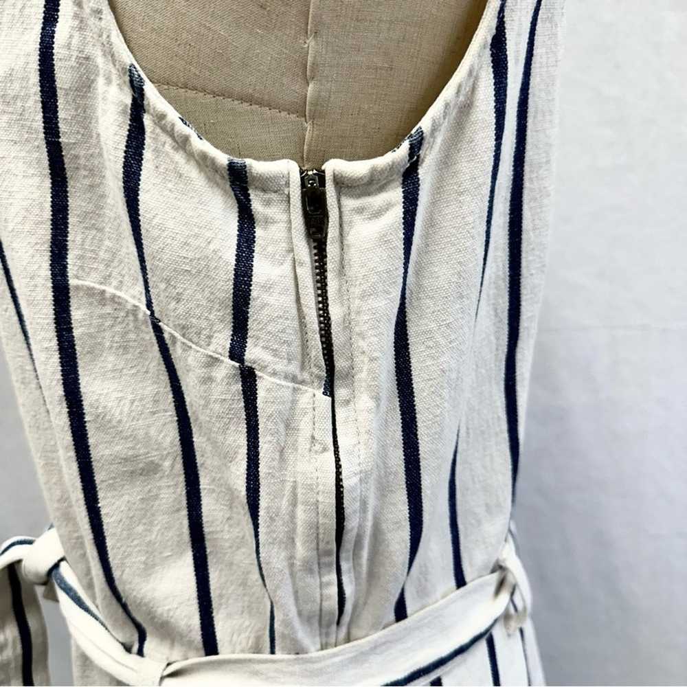 Madewell Striped Pull-On Belted Jumpsuit size med… - image 11