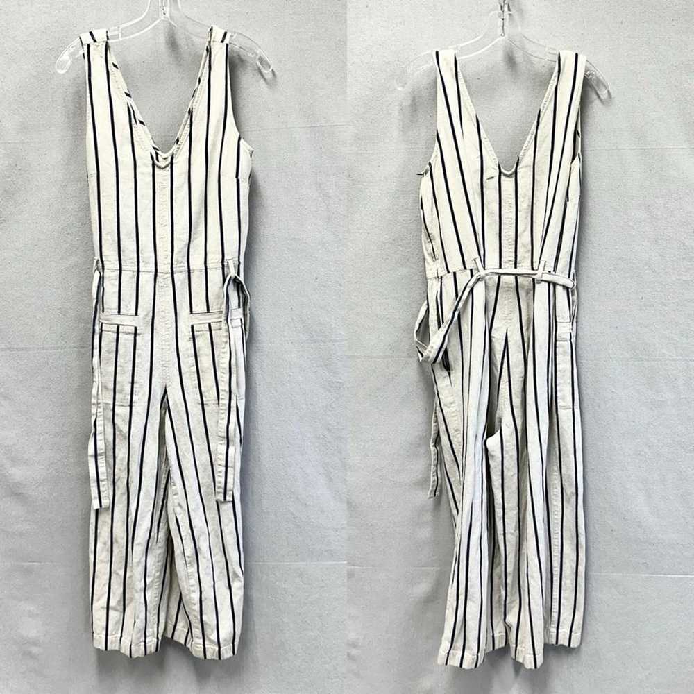 Madewell Striped Pull-On Belted Jumpsuit size med… - image 12