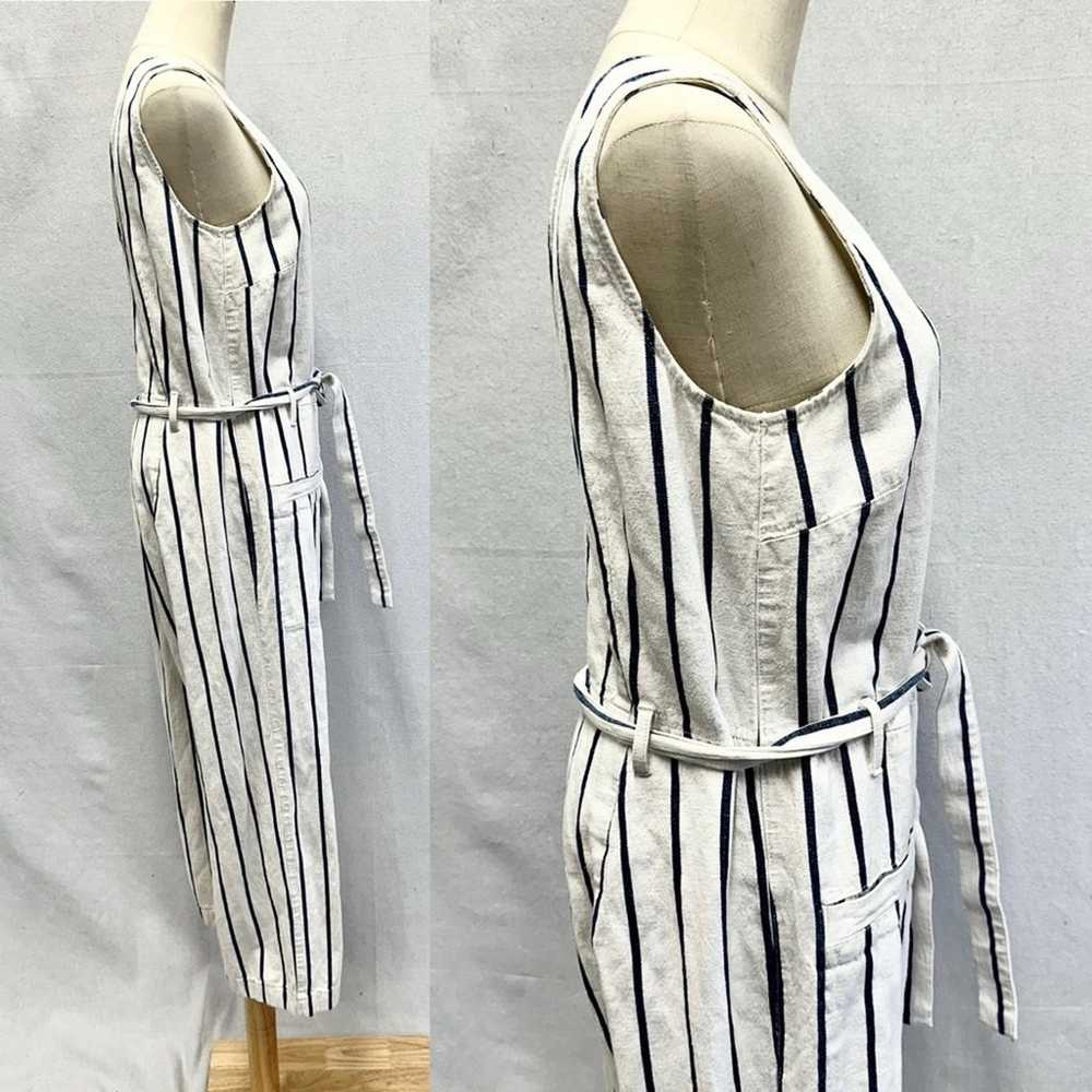 Madewell Striped Pull-On Belted Jumpsuit size med… - image 3