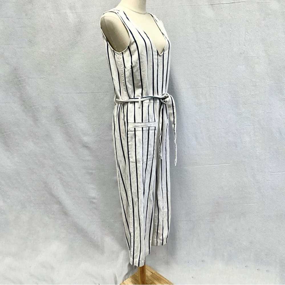 Madewell Striped Pull-On Belted Jumpsuit size med… - image 8