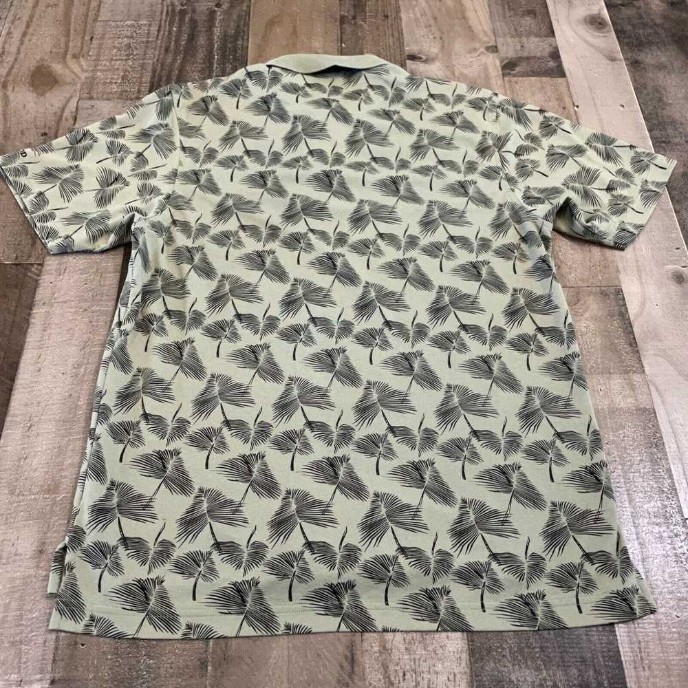 Izod IZOD Polo Shirt M Medium Green Palm Print Re… - image 2