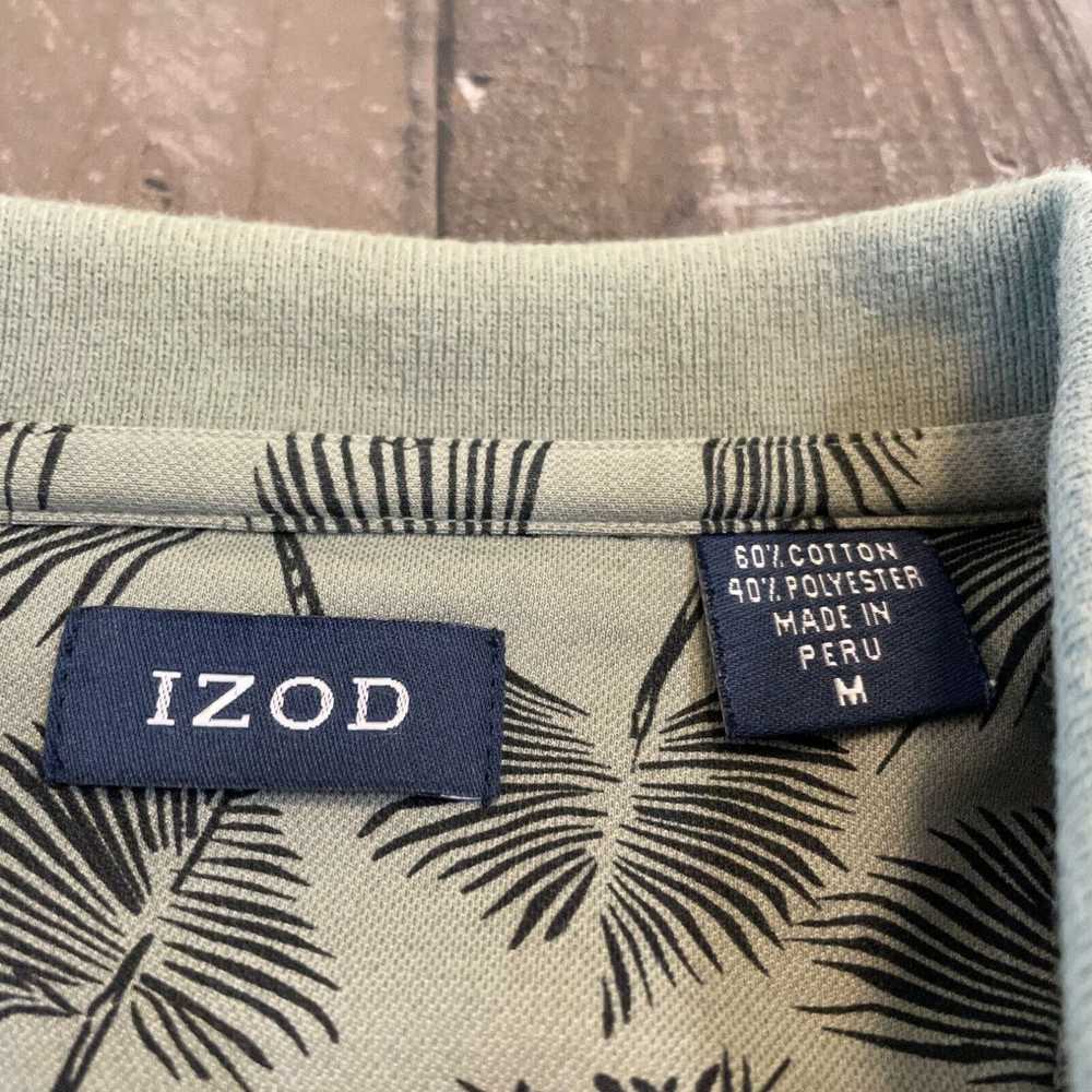 Izod IZOD Polo Shirt M Medium Green Palm Print Re… - image 3