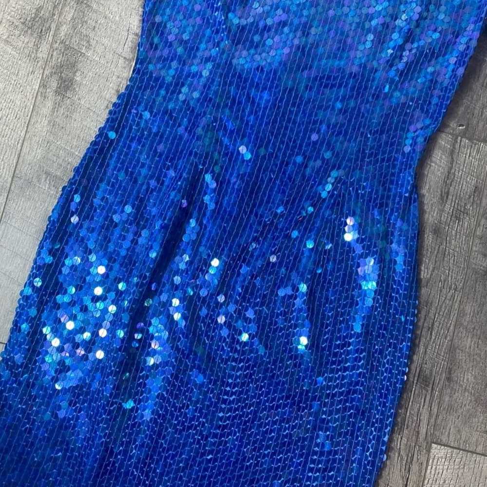 Vintage Niteline blue sequin party dress size 4. - image 3