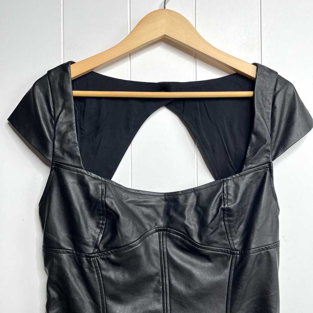 Free People mini dress vegan leather open back - image 3