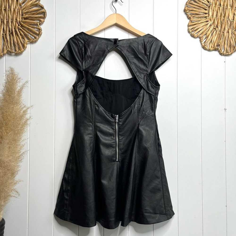 Free People mini dress vegan leather open back - image 4